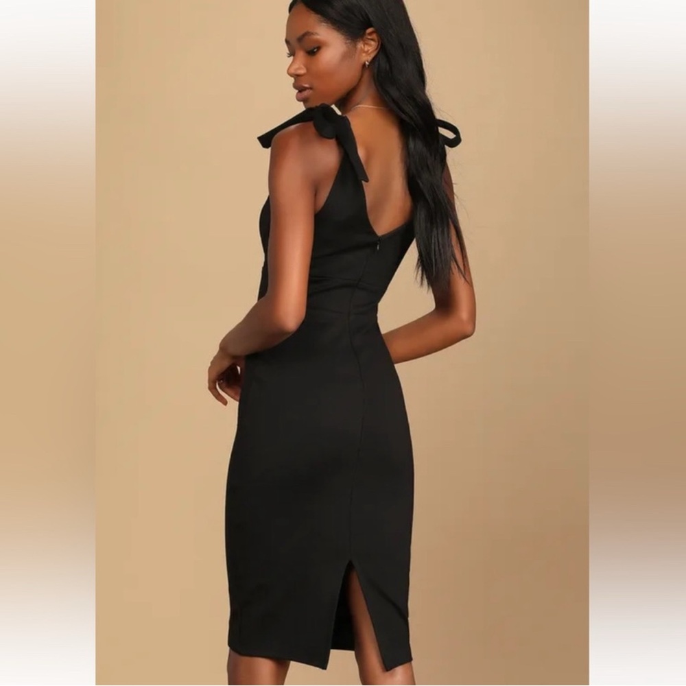 Lulu's Black Tie-Strap Bodycon Mini Dress
